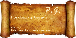 Porubszky Gergő névjegykártya