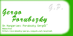 gergo porubszky business card